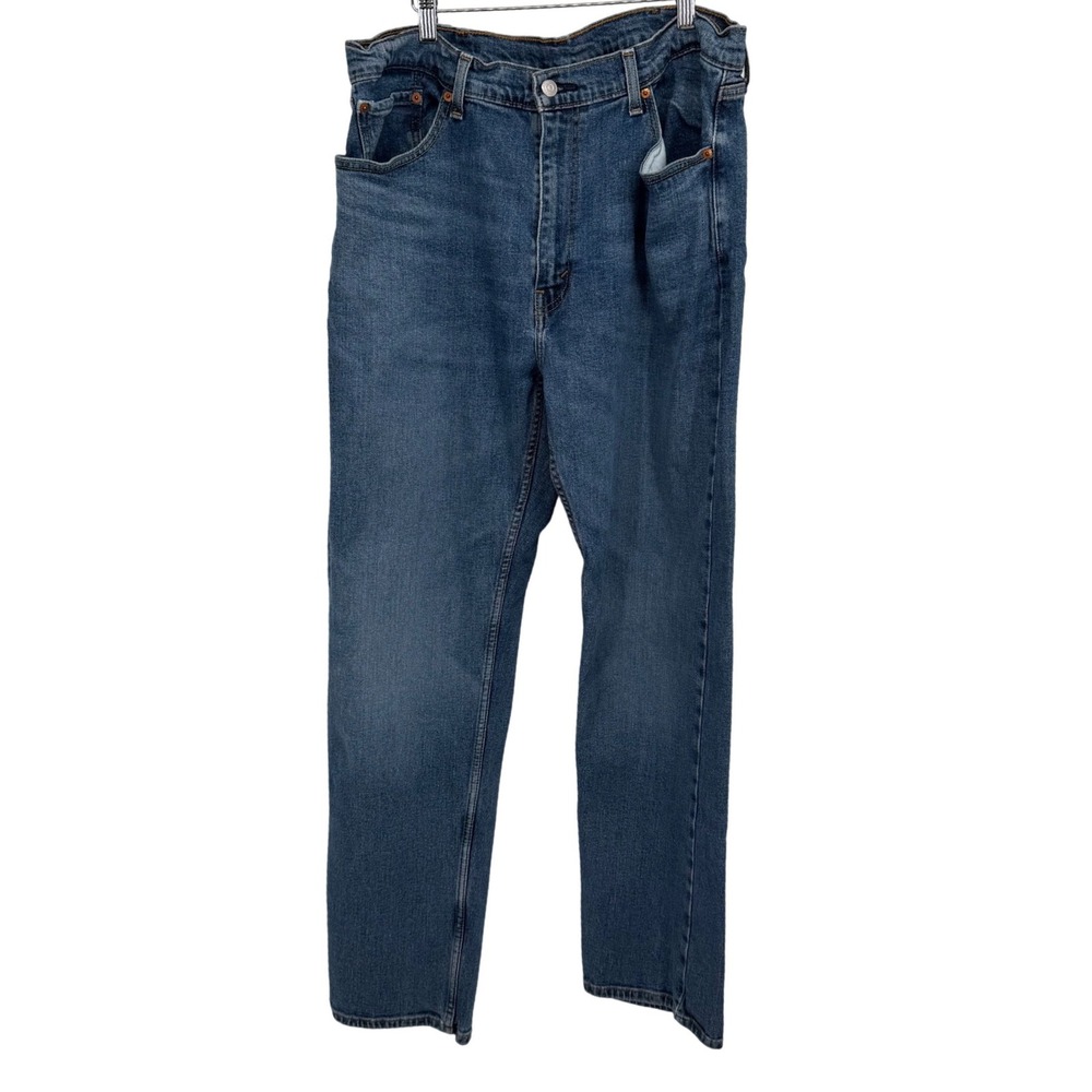 Levis 505 Regular Fit Straight Leg Jeans Mens 38x34 Medium Wash Blue Denim Pants